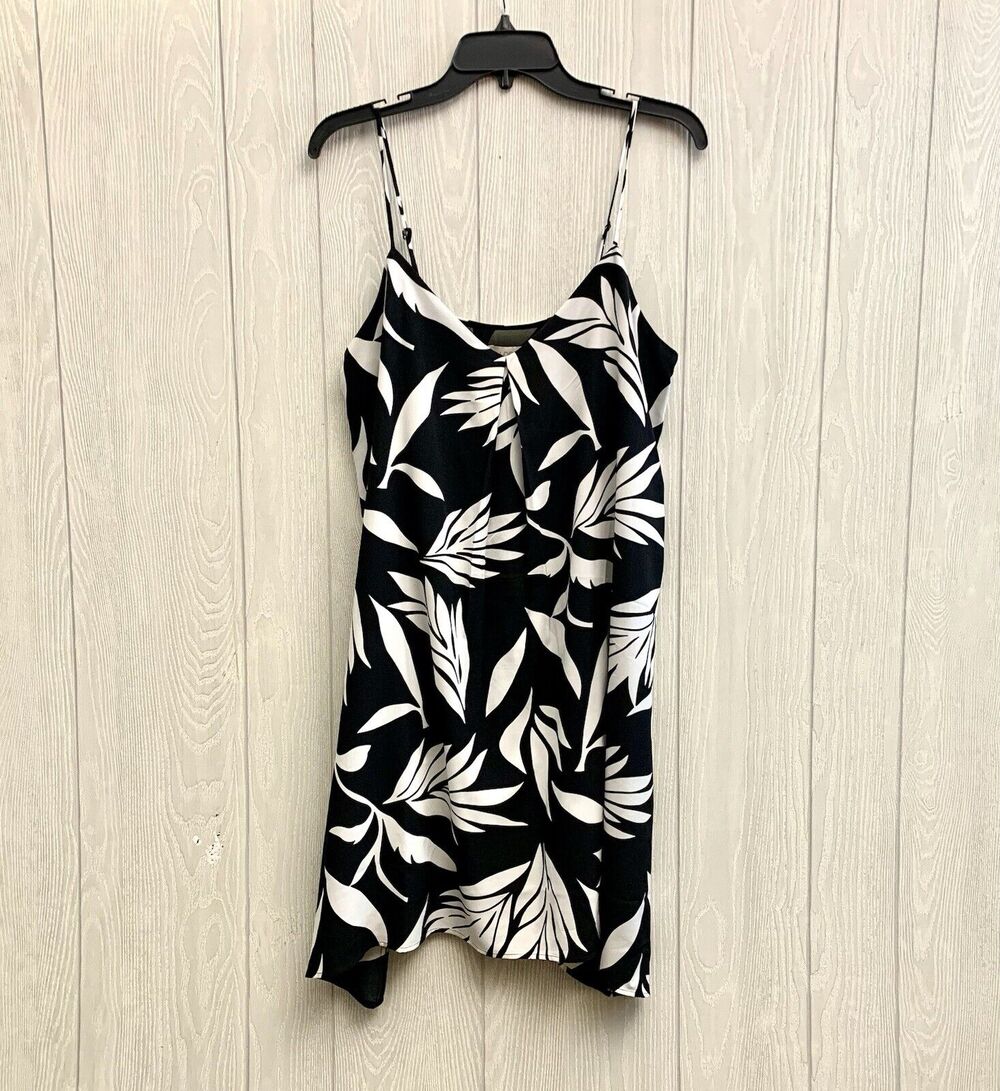 LOFT Black White Sleeveless Dress Size M NWT